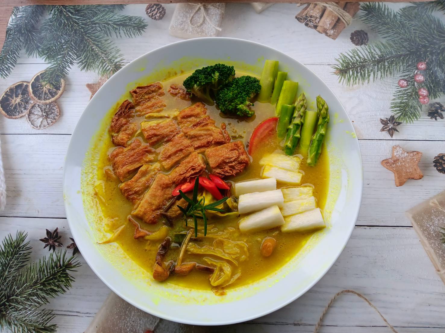 素匯雅集 創意蔬食－椰香蘆筍山藥綠咖哩